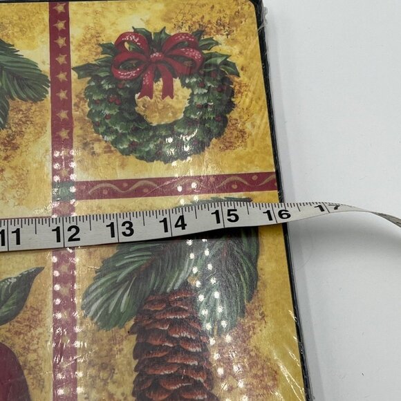 Christmas placemats hard cork backed sturdy holiday new in packageVintage - Picture 14 of 15